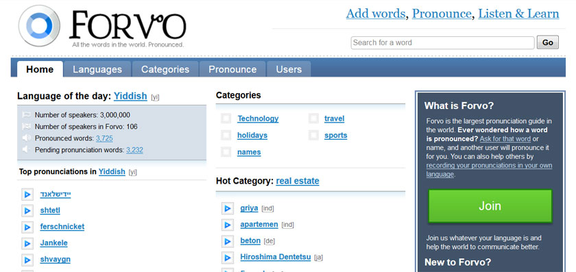 Forvo Website
